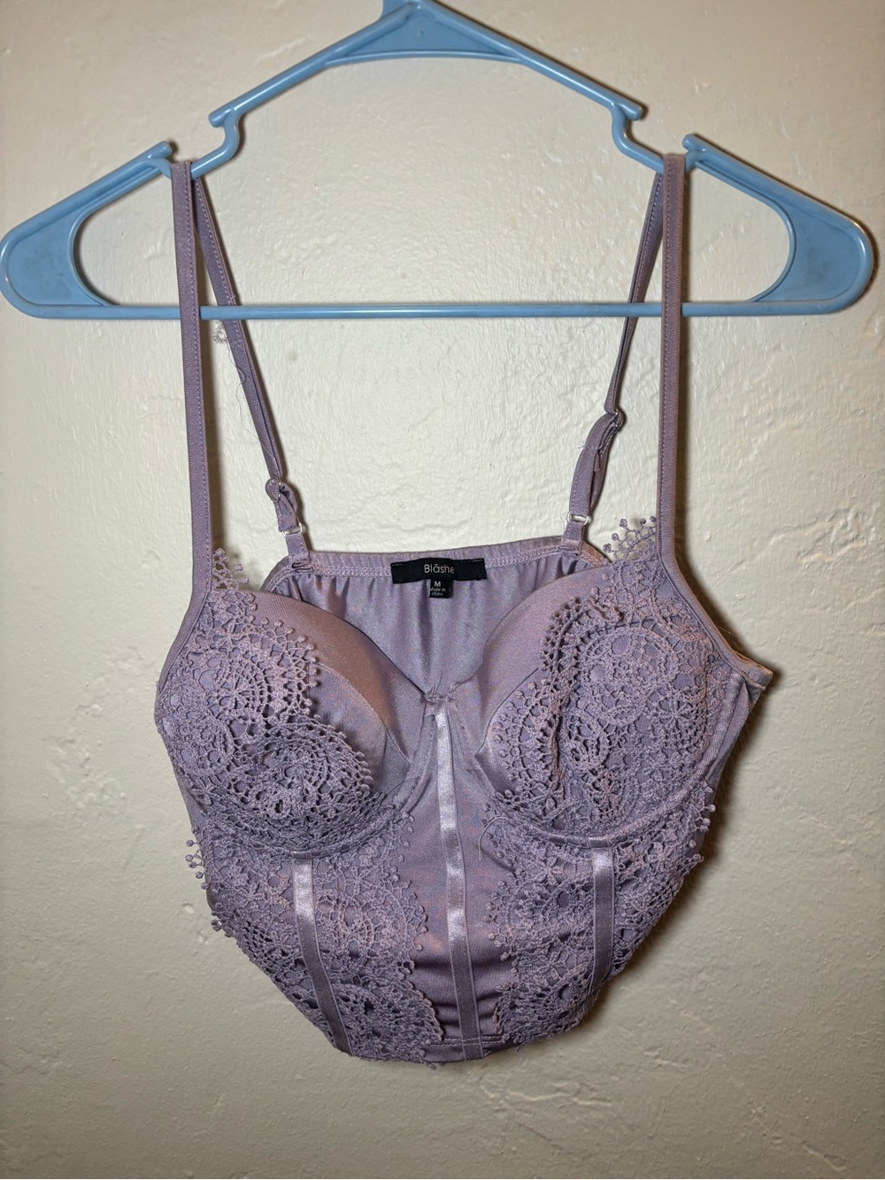 Blashe Lavender Lace Longline Bustier Bra